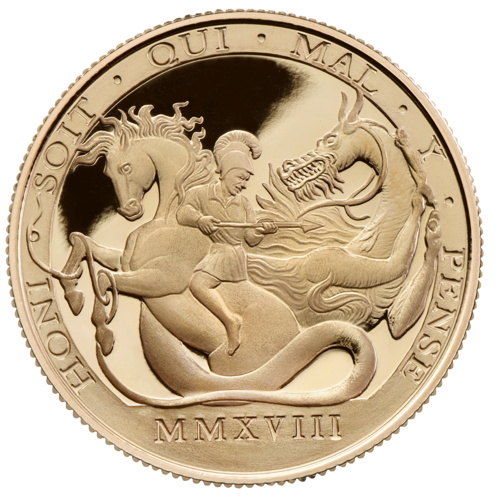 St George and Dragon Double Sovereign Reverse St George and Dragon Double Sovereign Reverse